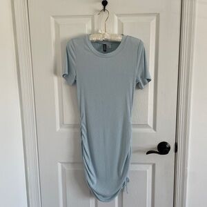 h&m ruched adjustable mini short sleeve dress